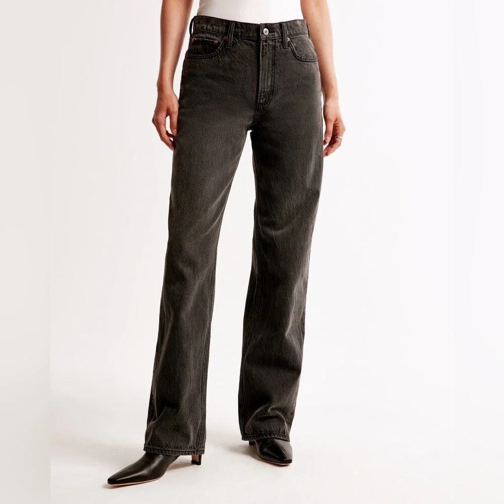 Abercrombie & Fitch The Loose High Rise Jeans Size 28 (6) Black Essential Casual